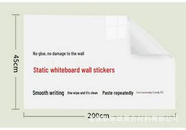 Removable Static Whiteboard Sticker: No Wall Damage, Easy Graffiti/Writing/Wiping, Anti-Stain for Kids' Rooms white