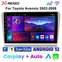 Automobilinis radijas Toyota Avensis T25 2002 - 2008 automagnetola multimedija automobilių Carplay 4G 8 branduolių 2GB+32GB Android Auto belaidis automobilio vaizdo Bluetooth 8 core 2GB+32GB gray