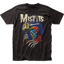 Unisex shirt Cotton Oversize Large Size Camisa Negra De Manga Corta Para Conciertos The Misfits Cand L black