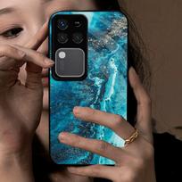 Aesthetic Ocean Fluid Marble Phone Case for Vivo V30 Pro Shockproof Cover Protective Shell Vivo V30 Pro black