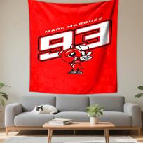 Marc Marquez 93 Red Cartoon Ant Peace Sign Graphic Design Patterned tapestry for bedroom and living room home decor sofas 130x150cm(51x59in)