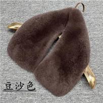 Winter 100% Real Rex Rabbit Fur Collar For Women Warm Furry Jacket Neck Scarf Natural Fur Square Collar Men Black Hoods For Coat Length 50cm black