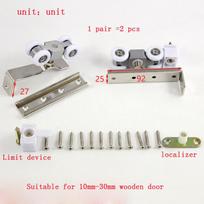 sliding door Double track Hanging rail Thickening heavy Glass door Hang up door Slide way Chute wooden door 3 mm Thickness 4 pulley   2pcs