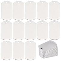 304 Stainless Steel Pendants, Rectangle, Stamping Blank Tag, Stainless Steel Color, 35x19.5x1mm, Hole: 3mm, 50pcs/box white