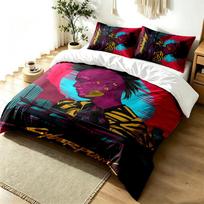 Cyberpunk 2077 3pc Duvet Cover Set Simple Modern Bedding Set Wrinkle Resistant Soft Fabric All Season Use a perfect gift 180cmx210cm
