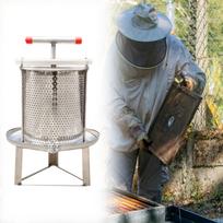 Honey Extractor Beeswax Pressing Tool, Manual Juice Presser, Easy to Use Stainless Steel for gray