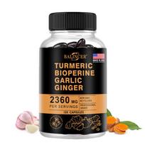 BALINCER Turmeric Bioperine Garlic Ginger Capsules,Antioxidant Support, 120 Capsules black