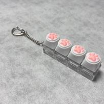 Cat paw keychain / 4-key clicker stress-relieving toy / Cute mini mechanical keyboard switch keychain / Portable relaxation toy / Bag charm 1pc gray