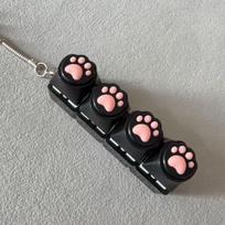 Cat paw keychain / 4-key clicker stress-relieving toy / Cute mini mechanical keyboard switch keychain / Portable relaxation toy / Bag charm 1pc gray
