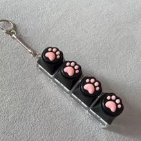 Cat paw keychain / 4-key clicker stress-relieving toy / Cute mini mechanical keyboard switch keychain / Portable relaxation toy / Bag charm 1pc gray