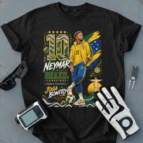 Neymar Jr. Brazil Art Style Football Star Graphic Tee Joga Bonito Soccer Fan Gift T-Shirt 110 yellow