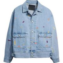 Levis Embroidered Denim Jacket A7150-0002 M gray