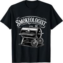 Smokeologist Funny Pitmaster BBQ Smoker Grilling Gift Unisex T-Shirt 150 black