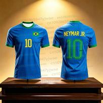 Neymar & VINI JR 3D spausdinti futbolo marškinėliai vyrams, moterims, vasaros mados sportiniai, greitai džiūstantys, kvėpuojantys, trumparankoviai futbolo marškinėliai 5XL