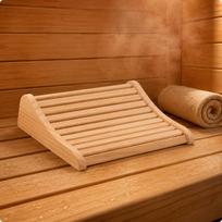 Wooden Sauna Headrest Pale Wood Finish Ergonomic Curved