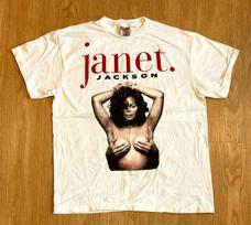 JANET JACKSON vintage 1995 t shirt PALAU SANT JORDI BARCELONA XXL beige