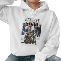 Vyrai Moterys Katseye The Wildworld Tour 2026 Y2K Su gobtuvu megztinis Unisex Ilgomis rankovėmis Puloveris Laisvalaikio Gerbėjų apranga Katseye Megztiniai su gobtuvu 2XL gray