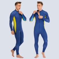 Mens Full-Body Wetsuit With Long Sleeves Zipper Slim Fit Surfing Diving Swimming Water Sports XXL blue
