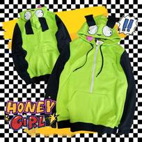 Anime Invader Cosplay Kostiumas Paltai Ateivis Zim Hoodies Striukė Su Gobtuvu Užtraukiama Megztiniai Su Ausimis Helovinas S green