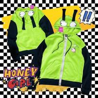 Anime Invader Cosplay Kostiumas Paltai Ateivis Zim Hoodies Striukė Su Gobtuvu Užtraukiama Megztiniai Su Ausimis Helovinas S green