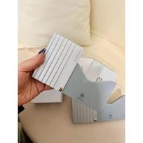 Aluminum-Magnesium Alloy Card Holder Phones Classic Striped Case Waterproof ID Organizer Silver beige