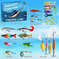 24 Days Lure Advent Calendar Fishing Advent Calendar Fishing Gifts Christmas Countdown Tackle Lures Gifts Fisherman Adult L white