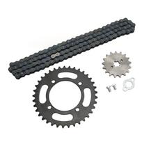 420 grandinė 155mm 37 dantukų galinis 420 17 dantukų priekinis žvaigždutė Universalus 50cc iki 125cc purvo mini motociklams, keturračiams, kartingams black