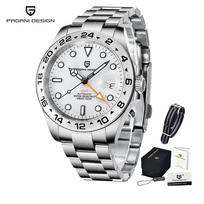 PAGANI DESIGN Originalus GMT vyriškas automatinis mechaninis laikrodis 42MM Safyras Nerūdijantis plienas Atsparus vandeniui reloj hombre Perlas DG5833 gray