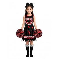 Vaikų Helovino Cheerleading Kostiumai Skaitmeninė Spauda Šokio Apranga Mergaičių Šventės Pasirodymui 130 cm black