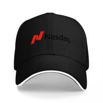 Nasdaq Logo Black Baseball Cap with Red and Black Embroidery Design for Unisex and Women Casual Streetwear Fashion Accessory One Size black