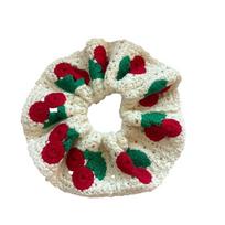 Flower Shape Hair Scrunchies for Women Hair Elastic Hair Rings Aesthetic Hair Tie Hair Scrunchy Ponytail Hair Holder beige