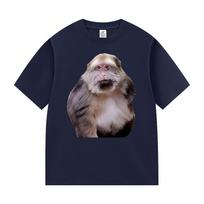 Xing Xing The Monkey Funny Meme T Shirts Men Clothing Fashion Polyester Short Sleeve T-shirt Unisex Retro Harajuku Oversized Tshirt XXXL gray