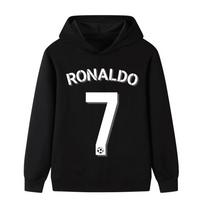 2026 New CR7 Unisex Ronaldo Number 7 Football Graphic Hoodie Soccer Star Letter Print Streetwear Hooded Sweatshirt XL black