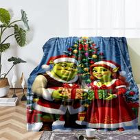 Šreko tema spausduotas pledas - Puikiai tinka ant sofos, lovos, kelionėms ir lauke | Galima skalbti mašinoje, jaukus ir patvarus. 150cmx200cm