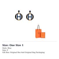 HERMES H Equipe Lacquered Edge Earrings Women's Blue H057086FL25 One Size 1 mėlyna