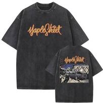 Anime Initial D Drift AE86 Vintage Washed T Shirt Takumi Fujiwara R34 Skyline GTR JDM Car T-shirt Casual Short Sleeve T-shirts 5XL