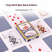 Yaoji Playing Cards, Durable And Thick Poker Cards for Texas Hold'em, Guandan, Dou Dizhu, Poker, 2018 Blue Full Set of 10 Decks