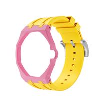 For Swatch X AP Royal Pop Ceramic Strap Adjustable Sport Watch Strap Biomaterials Watch Case Strap Integrated Watch Straps For Royal Pop yellow