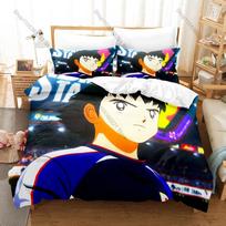 Šaunus Captain Tsubasa Nankatsu Futbolo Manga Veikėjas 3 VNT. Patalynės Komplektas Antklodės Užvalkalas + 2 Pagalvių Užvalkalai Mikropluošto Anime Patalynė 100x130CM