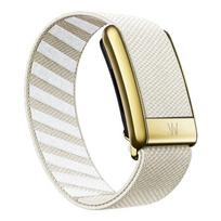 For Whoop 4.0 Sport Nylon Woven Band Breathable Replacement Strap with Shiny Gold U-Frame Connector Letter W Logo Fitness whoop4.0 beige