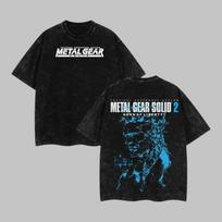 Metal Gear Solid 2 Game Vintage Oversized Tee Unisex Heavyweight Cotton 100 black