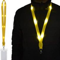 Cover Flashing Lanyards Card Holder ID Badge Case Cruise Lanyards Keychain LED Light Up Neck Strap geltona