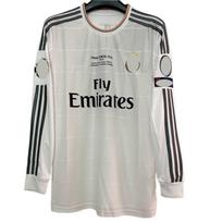 Real Madrid Retro Soccer Jersey 13-14 UCL Final Home Long Sleeve CR7 Kaka Bale 7 8 11 S balta