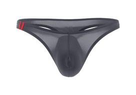 Men's U-Convex Ice Silk Low-Rise Trendy Thong E044 L Euro Size gray