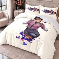 Clove Valorant 3Pcs Bedding Set Duvet Cover With Two Pillowcases For Bedroom Home Decoration 135cmx200cm gray
