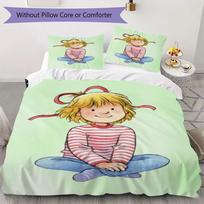 Meine Freundin Conni Pattern Bedding uilt Set uilt Cover Pillowcase Home Decoration Birthday Gift (1*duvet cover + 2*pillowcase without core) 140x200cm