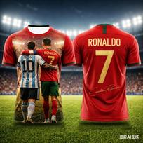 Specialus leidimas Ronaldo Vasaros spaudinys Vaikų apranga Futbolo marškinėliai Laisvi ir patogūs Tinka kasdieniam dėvėjimui 150 red