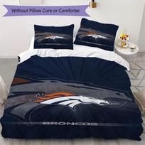 Denver Broncos Pattern Bedding uilt Set uilt Cover Pillowcase Home Decoration Birthday Gift (1*duvet cover + 2*pillowcase without core) 155x200cm