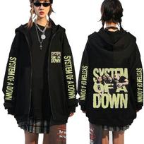 System of A Down Face Graphic Zipper Hoodie Men Women Gothic Rock Oversized Zip Up Jacket Men's 90s Alternative Metal Streetwear M juoda