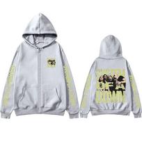 System of A Down Face Graphic Zipper Hoodie Men Women Gothic Rock Oversized Zip Up Jacket Men's 90s Alternative Metal Streetwear XL gray